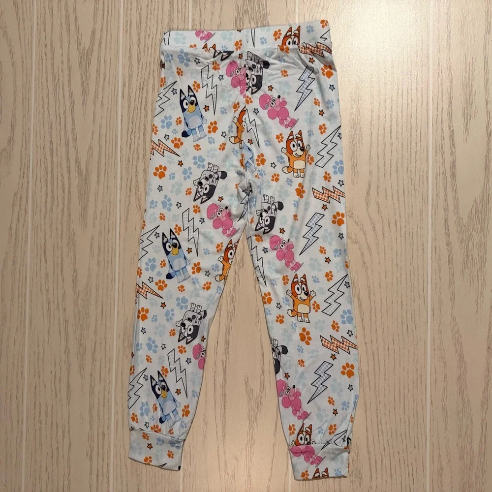 Bluey Bamboo Pajama Set Toddler Girls size 4T 2Pc Lightning Print‎ Soft PJs NEW